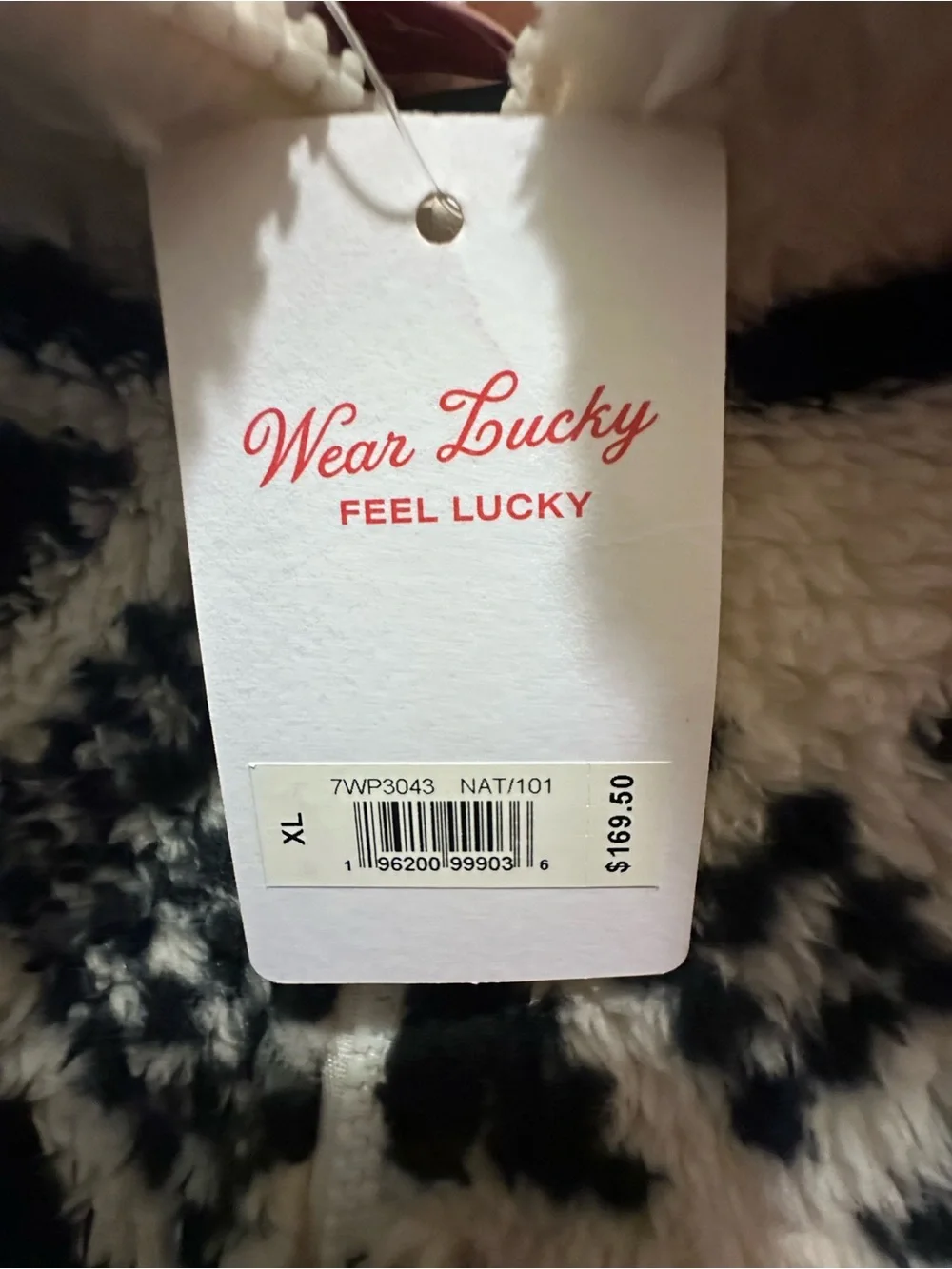 NWT Lucky Brand Cream and Black Aztec Sherpa Zip Jacket - Picture 7 of 12